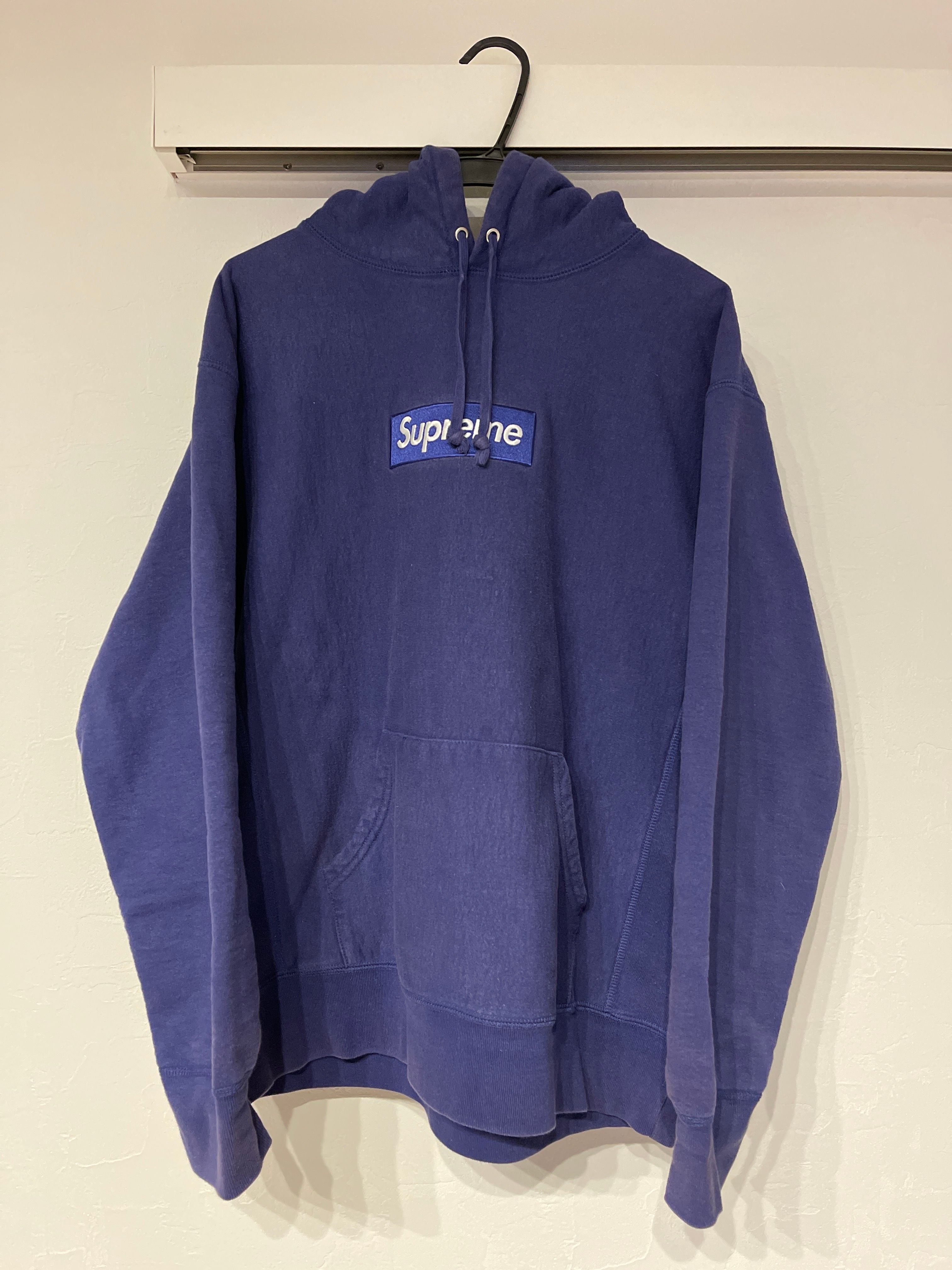 Supreme Box Logo Hooded Sweatshirt "Washed Navy" (21FW)