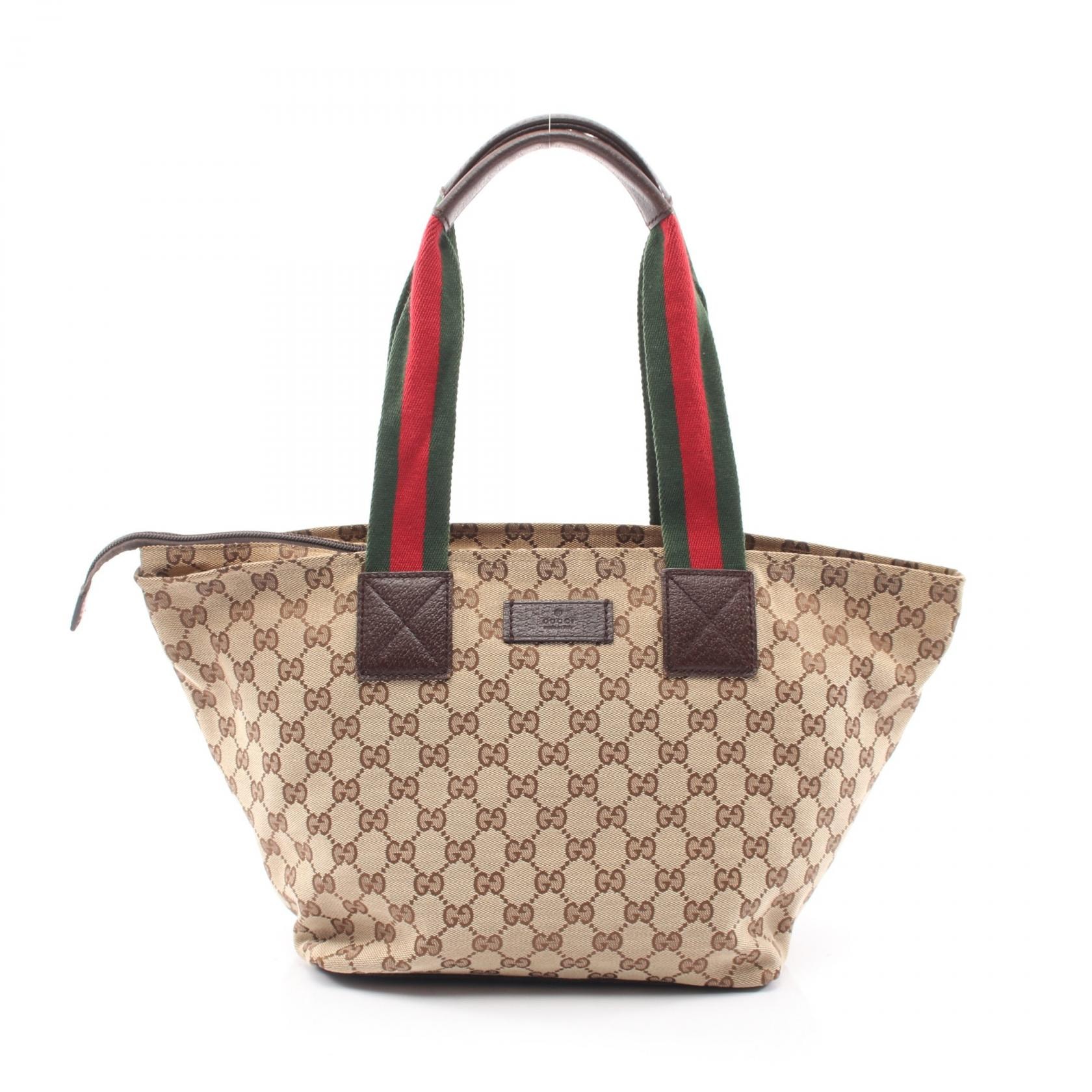 グッチ GUCCI GGキャンバス シェリーライン トートバッグ バッグ キャンバス レザー レディース ベージュ系 / マルチカラー 131230 【中古】