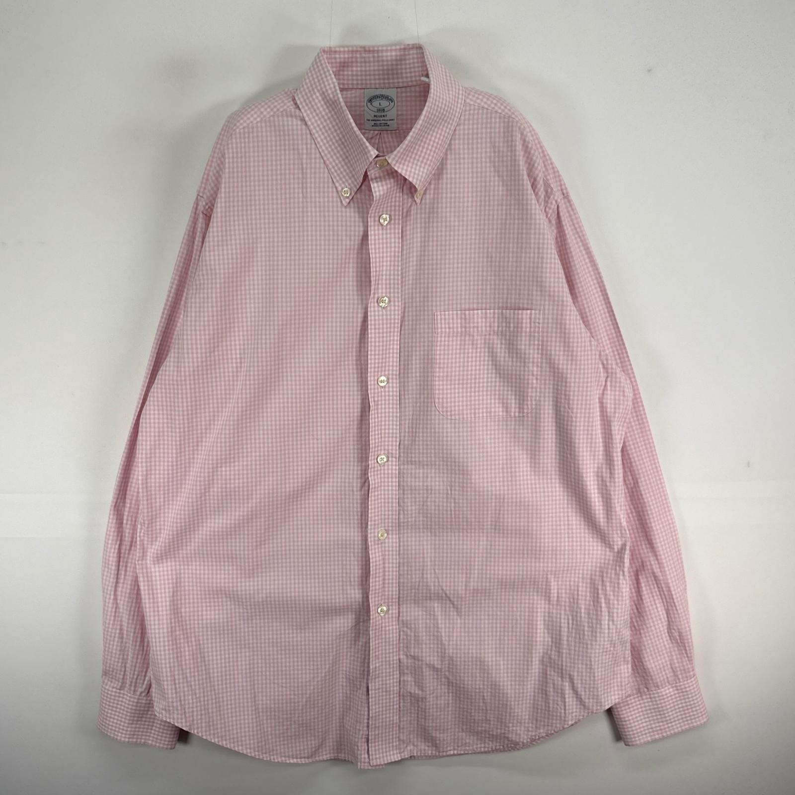 古着 ブルックスブラザーズ Brooks Brothers 長袖シャツ 胸ポケ REGENT ボタンダウン L ピンク系 チェック メンズ