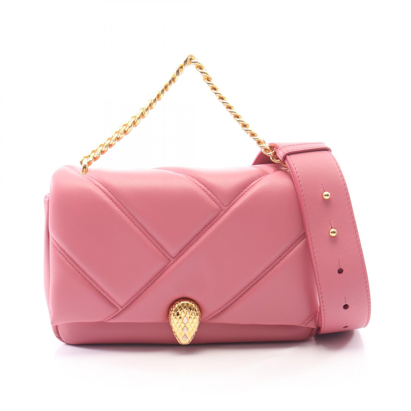 ブルガリ BVLGARI セルペンティ カボション 2WAY ハンドバッグ バッグ レザー レディース ピンク系 291089 【中古】