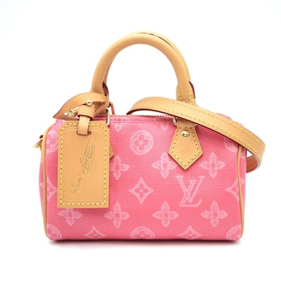 LOUIS VUITTON(ルイ・ヴィトン)ナノ・スピーディ モノグラム 130周年記念 ハンドバッグ ショルダーバッグ 2WAY ローズリュバン ピンク キャンバス ヌメ革 ゴールド金具 レディース M28322【中古】