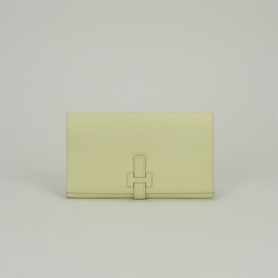 エルメス HERMES ニューHパッサン ニュー Hパッサン 財布 長財布 ロングウォレット エプソン ジョーヌミルトン Jaune Milton イエロー Yellow 黄色 シルバー金具 ヴォーエプソン