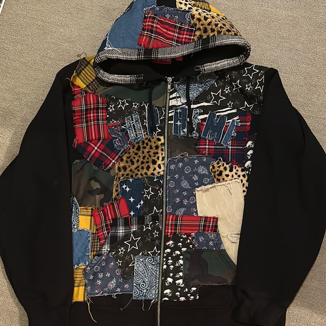 Supreme Patchwork Zip Up Hooded Sweatshirt "Multi"