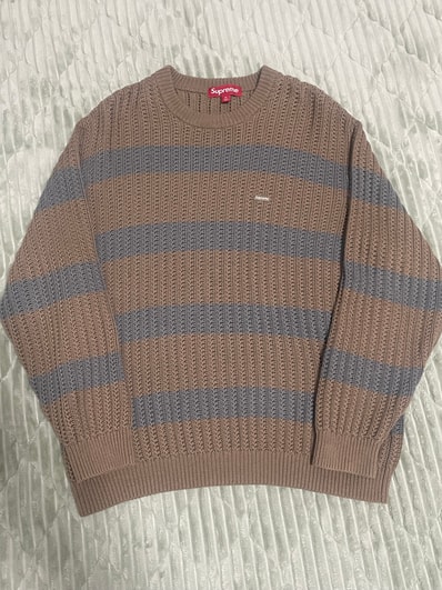 Supreme Loose Gauge Stripe Small Box Sweater "Khaki"