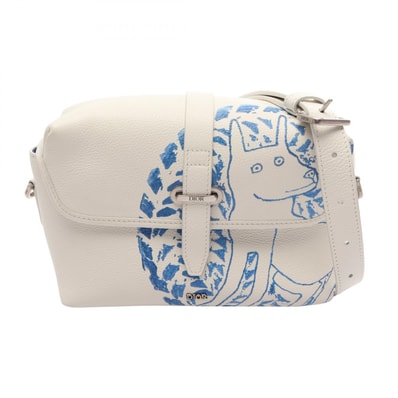 ディオール Dior Christian Dior × HYLTON NEL ショルダーバッグ バッグ レザー メンズ ホワイト系 / ブルー系 【中古】
