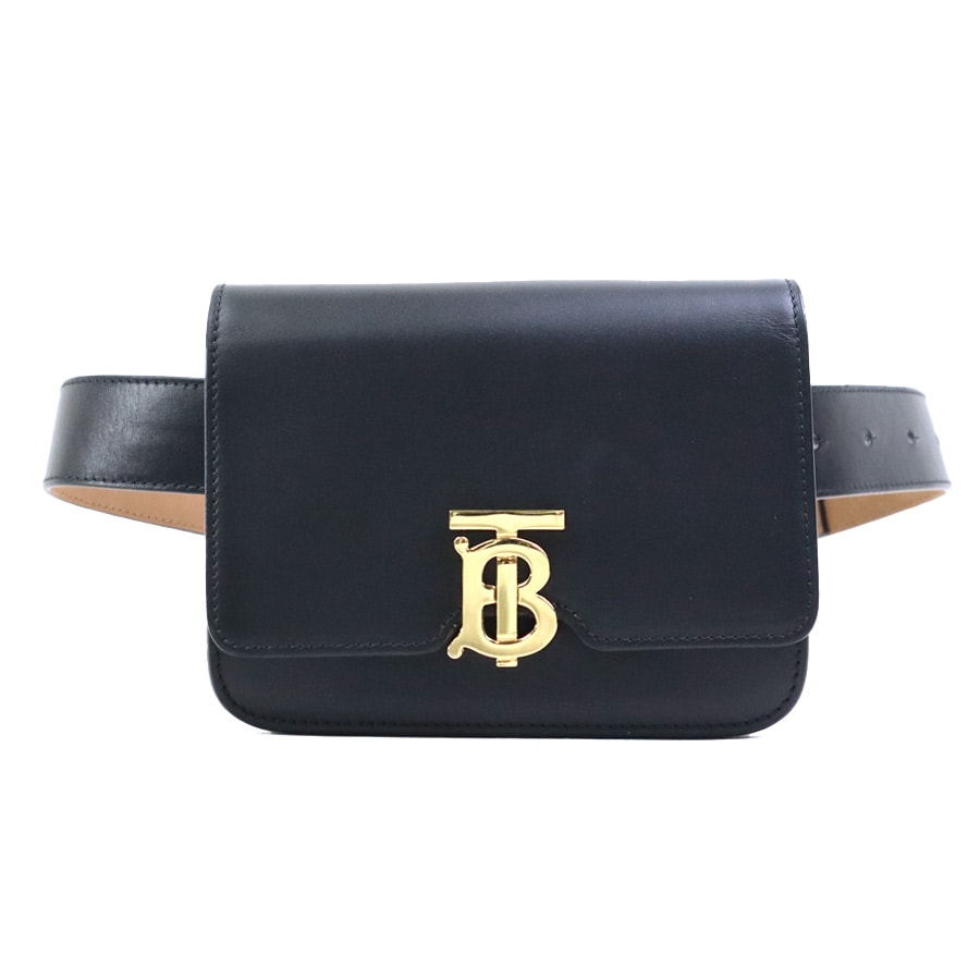 バーバリー BURBERRY ウエストバッグ ベルトバッグ レザー ブラック ユニセックス【中古】 h32020k