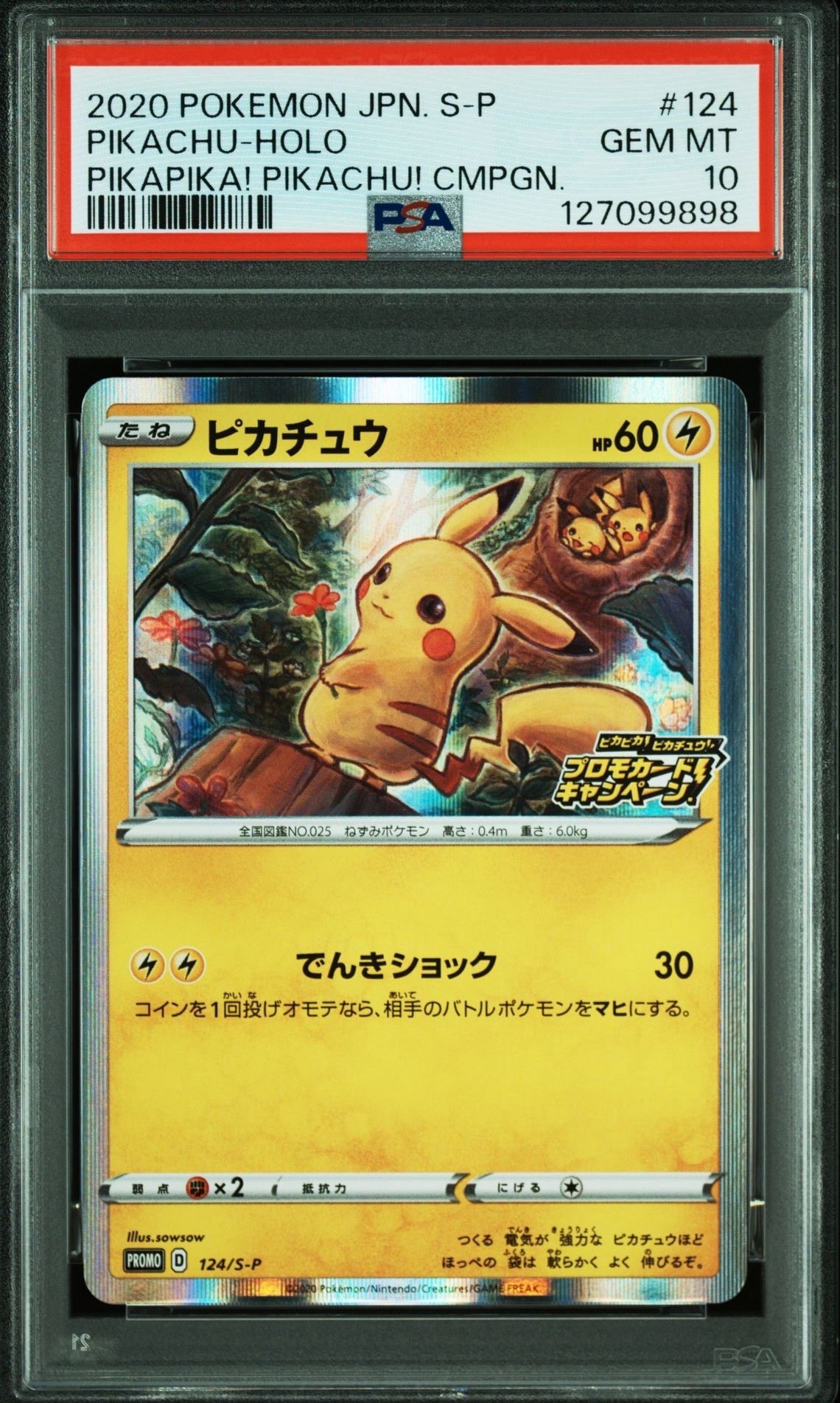 ピカチュウ: プロモ P [S-P 124](ピカピカ!ピカチュウ!プロモカードキャンペーン)