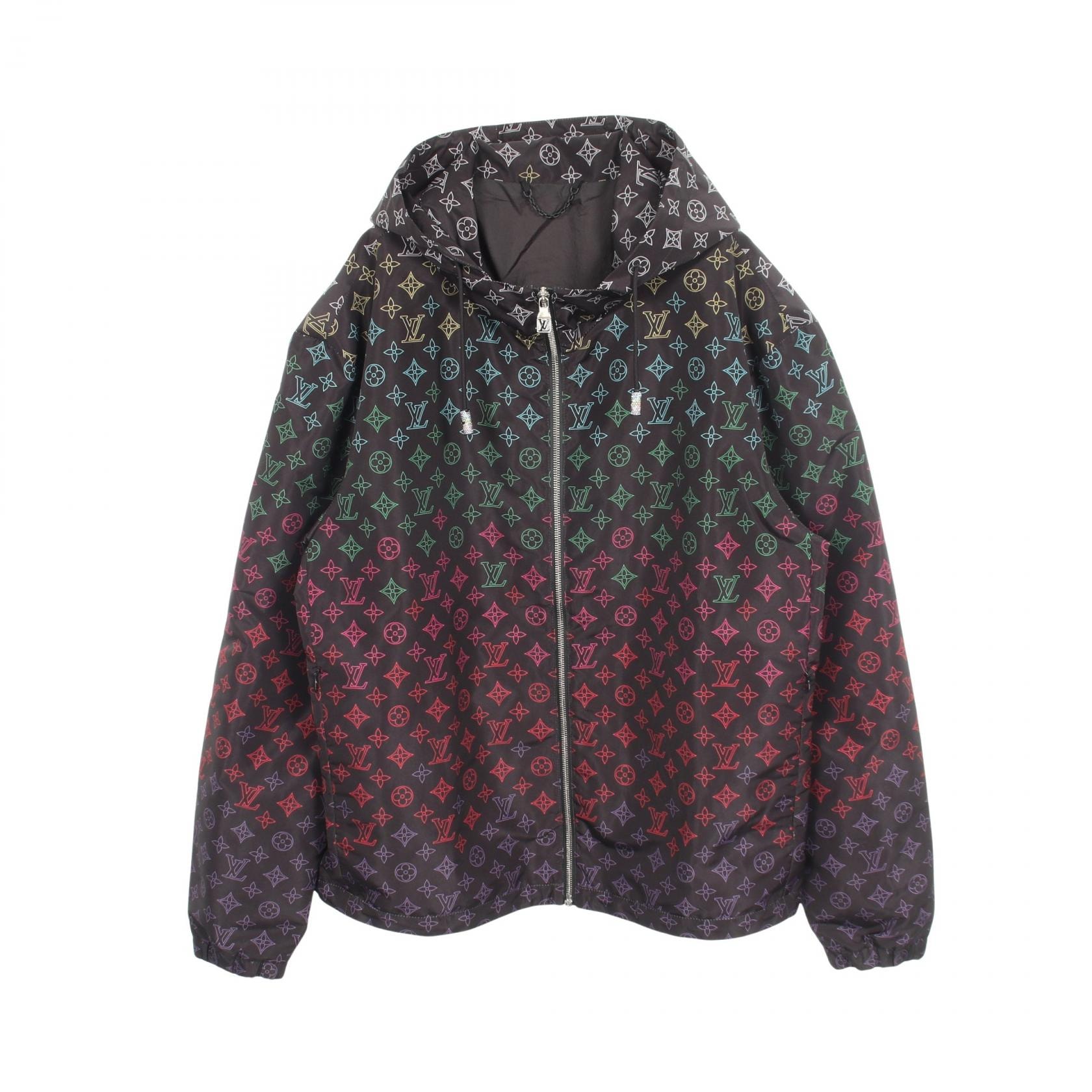 ルイ・ヴィトン LOUIS VUITTON モノグラムフラワーグラディエント フード付き ジップアップ 衣料品 アウター ポリエステル メンズ ブラック系 / マルチカラー RM252MV SHE HTB32W 【中古】