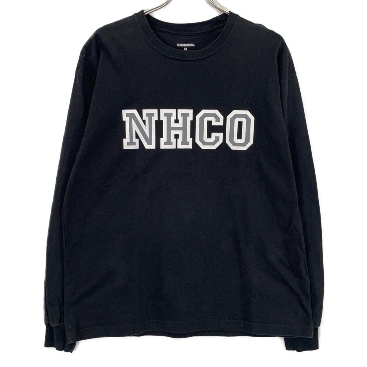 ネイバーフッド 22AW ブラック カレッジロゴ ロングTシャツ M