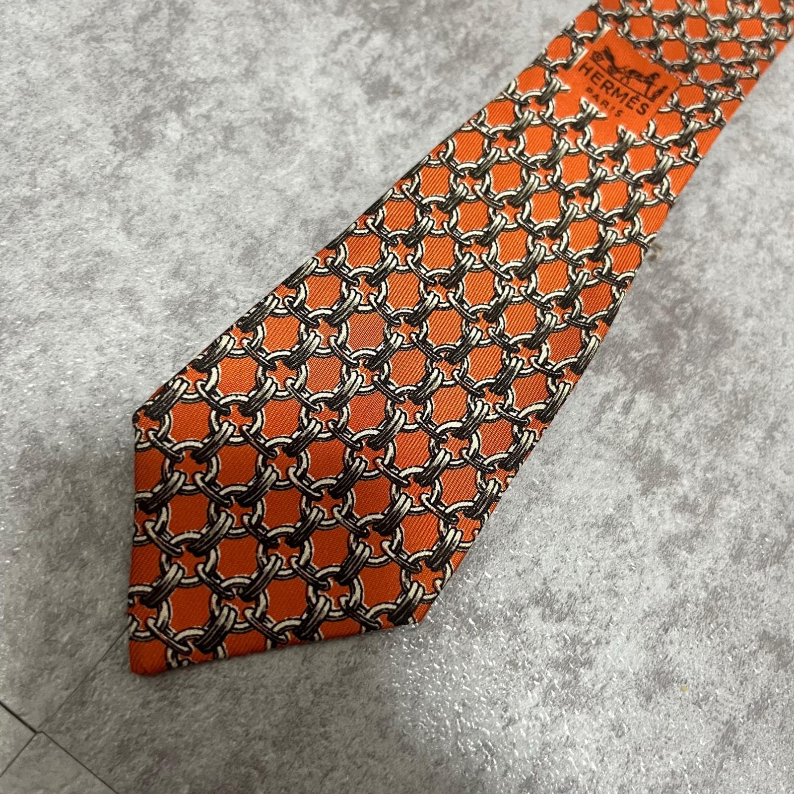 C (やや傷や汚れあり)】【HERMES】エルメス ネクタイ チェーン 鎖