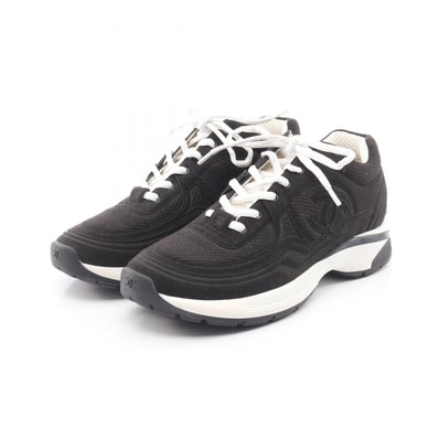 シャネル CHANEL ココマーク スニーカー 靴 スウェード ファブリック レディース ブラック系 G45077 【中古】