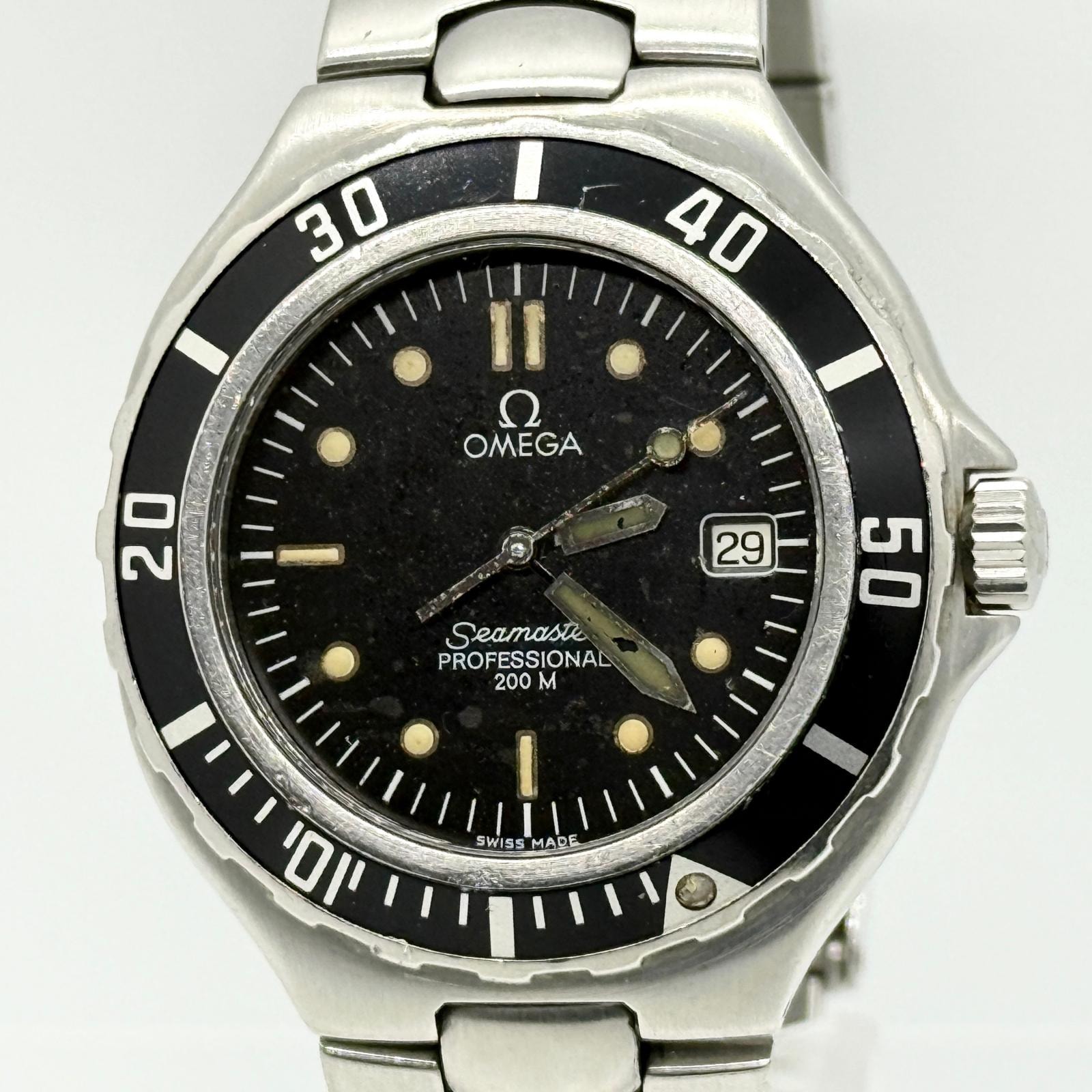 OMEGA オメガ プロフェッショナル 200m シーマスター 53396742 ブラック QZ メンズ 腕時計 訳あり