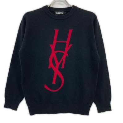 ヒステリックグラマー 02183NS15 ブラック HYS LOGO編込 プルオーバー S