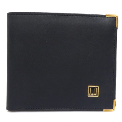 ダンヒル Dunhill 二つ折り財布 レザー ブラック メンズ【中古】 h32130a