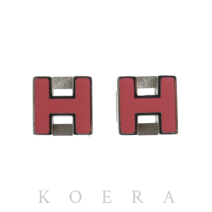 HERMES エルメス メタル エナメル カージュドアッシュ Hキューブ ピアス 5.6g レディース【中古】