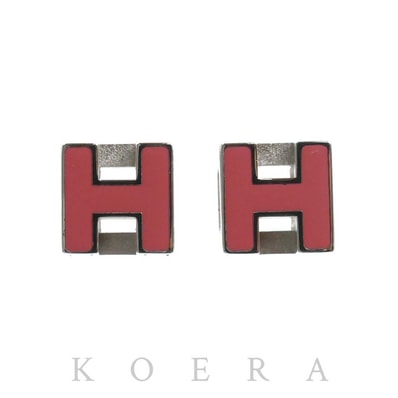 HERMES エルメス メタル エナメル カージュドアッシュ Hキューブ ピアス 5.6g レディース【中古】