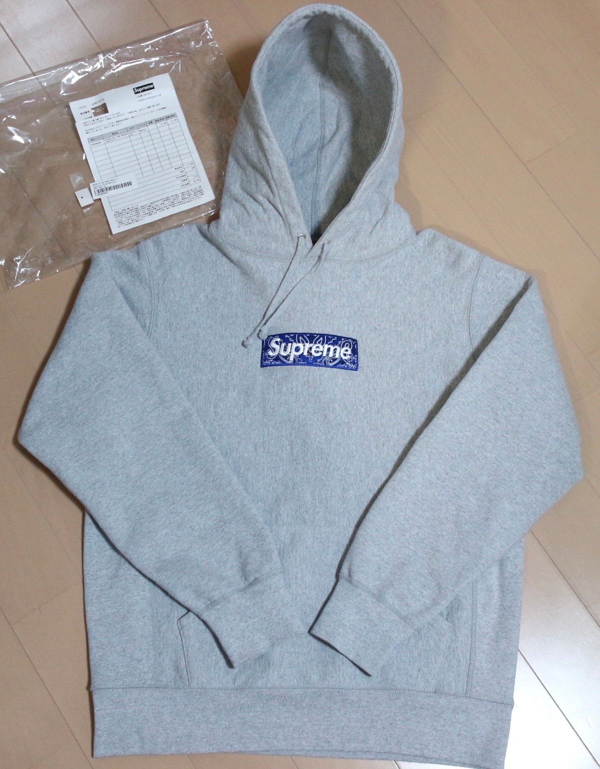 Supreme Bandana Box Logo Hooded Sweatshirt "Grey"