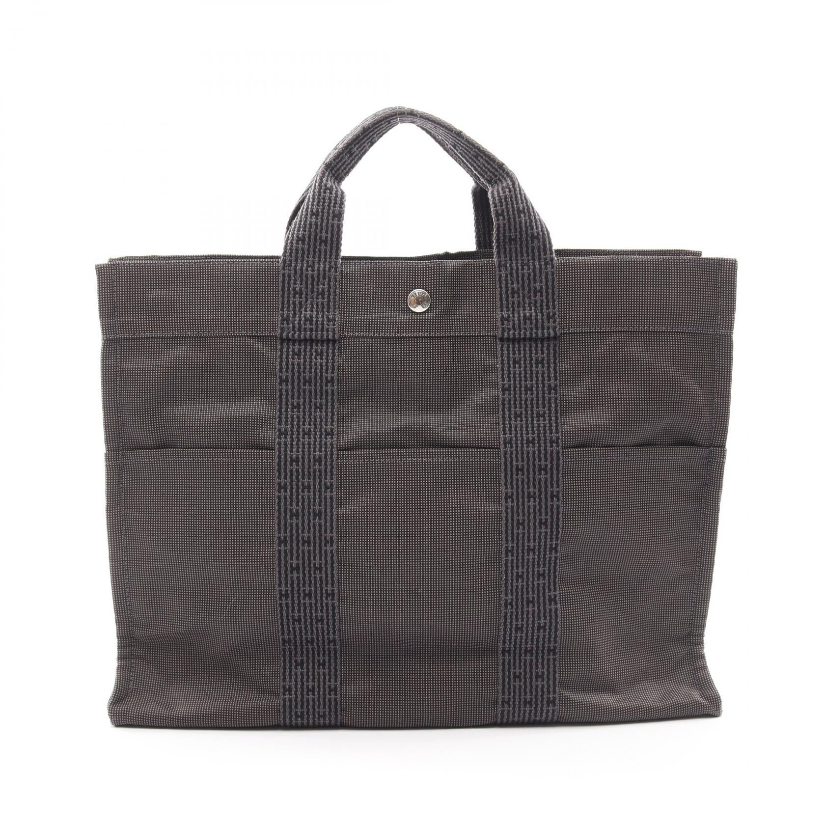 エルメス HERMES エールラインMM トートバッグ バッグ ナイロンキャンバス メンズ レディース グレー系 【中古】