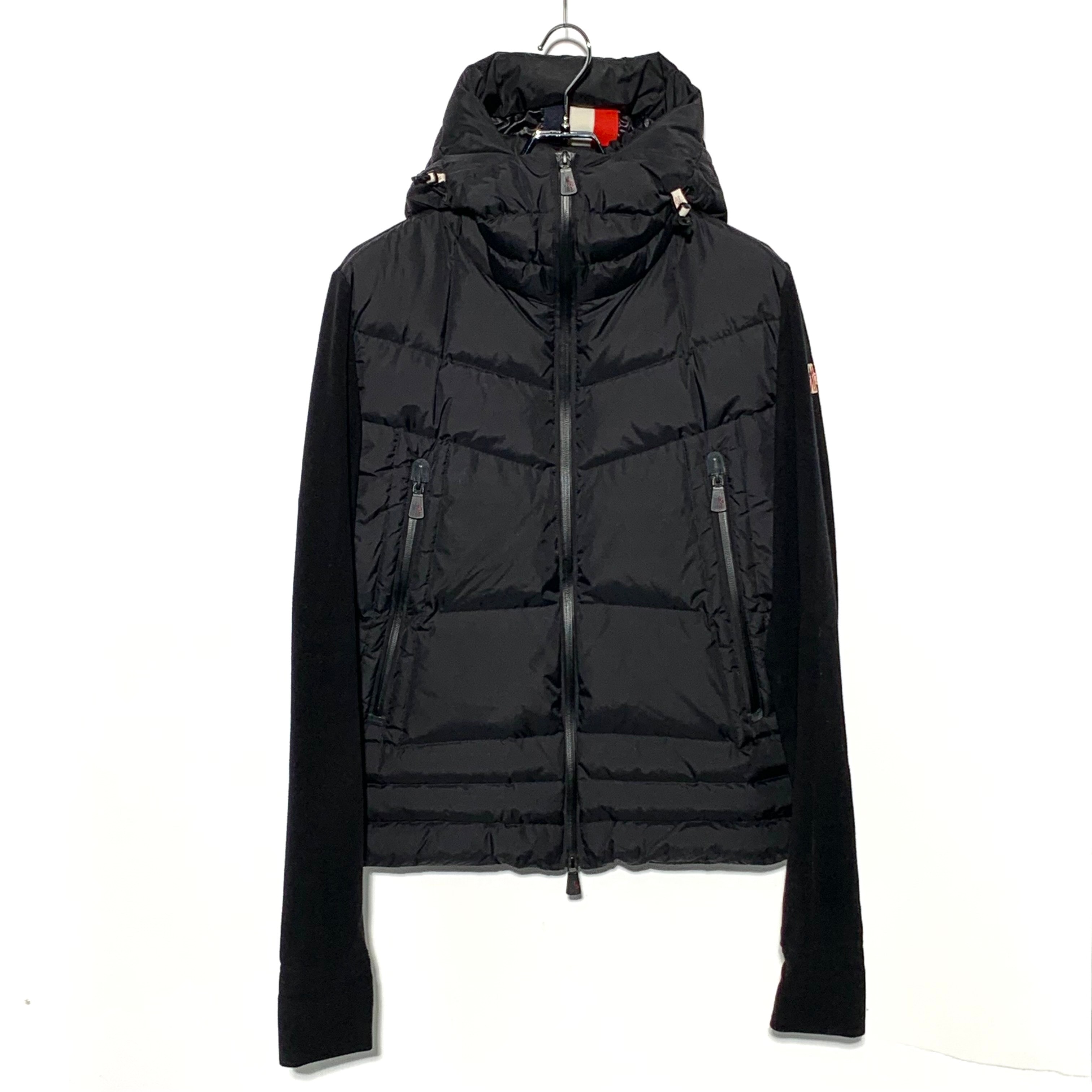 MONCLER Grenoble Down-Panel Zip-Up Hoodie "Black"