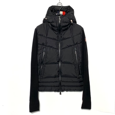 MONCLER Grenoble Down-Panel Zip-Up Hoodie "Black"