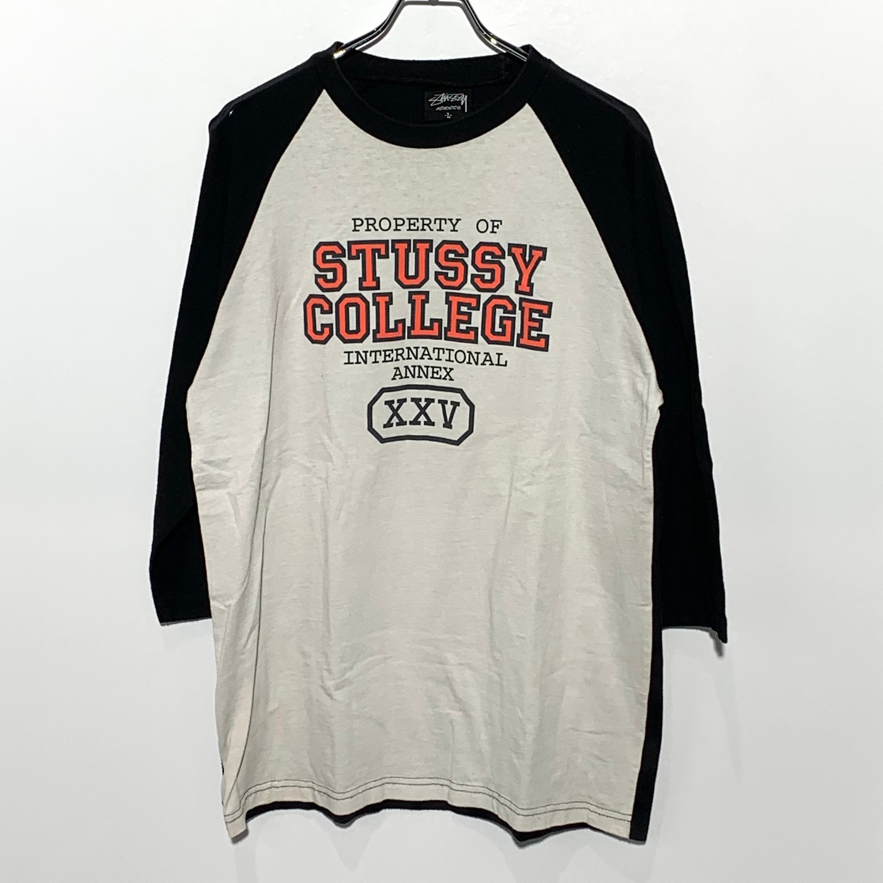 Stussy COLLEGE International Annex Raglan T-Shirt "Black/White"