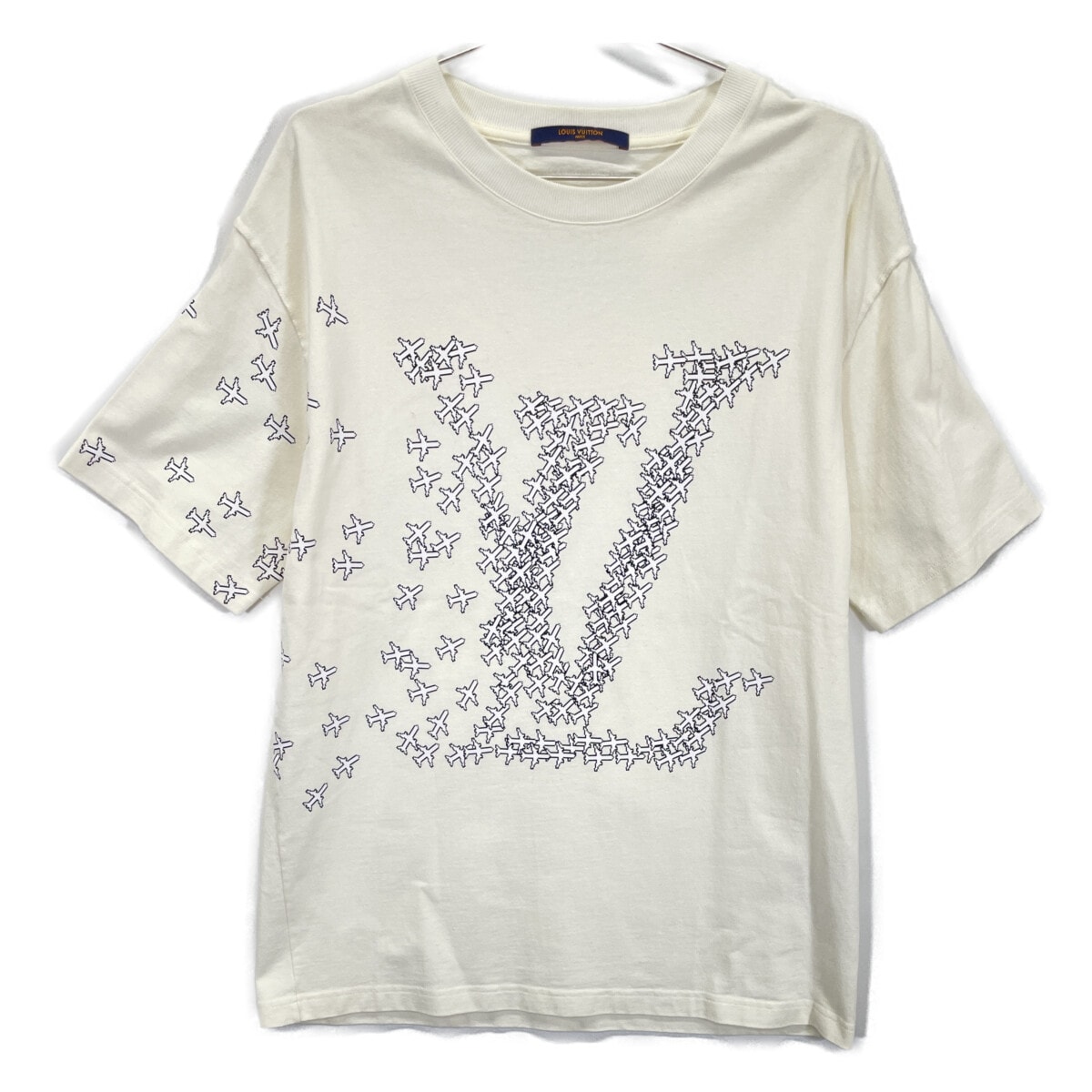 ルイヴィトン ホワイト RM201G NPL HIY36W 飛行機 プリント Tシャツ M