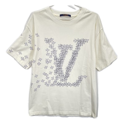 ルイヴィトン ホワイト RM201G NPL HIY36W 飛行機 プリント Tシャツ M