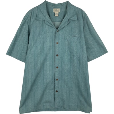 古着 90~00年代 エルエルビーン L.L.Bean 総柄 半袖 オープンカラー コットンシャツ ボックスシャツ メンズL相当 ヴィンテージ/eaa641416