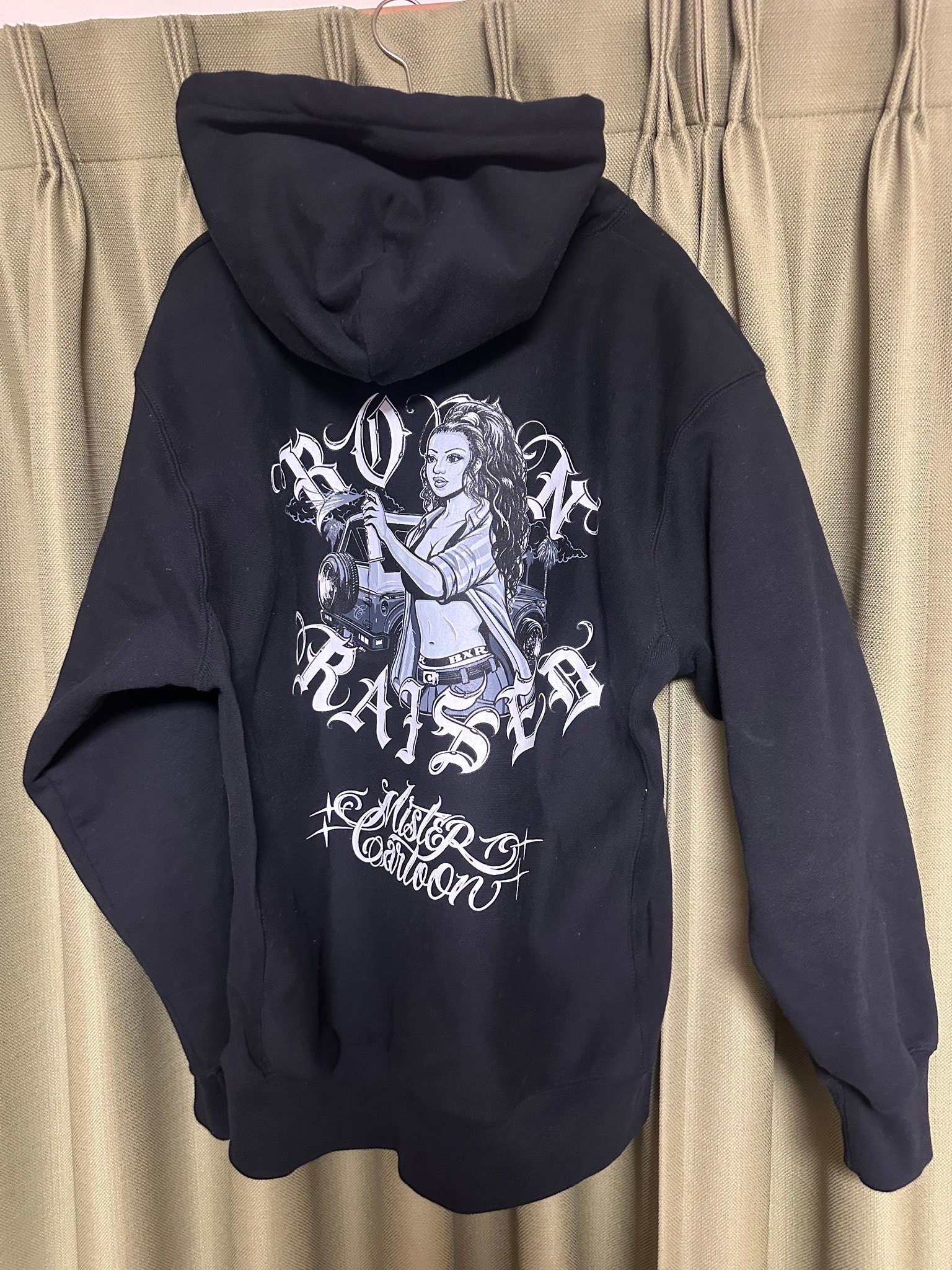 Born x Raised x Mister Cartoon Homegirl Rocker Hoodie "Black"
