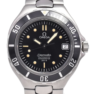 オメガ OMEGA 368.1051 シーマスター クロノメーター 200M ブラック 自動巻き メンズ 良品 腕時計 G#149926