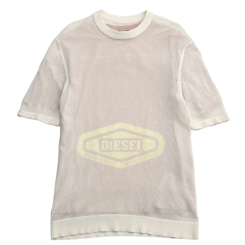 ■美品■DIESEL ディーゼル K-RAPIDS ニット サイズL メッシュ レイヤード 半袖 ブランド古着【中古】20260512/RA9343