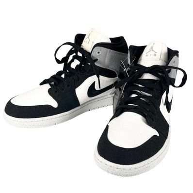 極美品 NIKE ナイキ AIR JORDAN 1 MID SE DV0427 100 スニーカー 合成繊維 ブラック メンズ 29 ハイカット【古着】【中古】