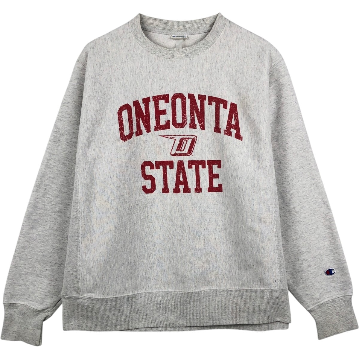 古着 00年代 チャンピオン Champion REVERSE WEAVE リバースウィーブ State University of New York at Oneonta カレッジスウェットシャツ トレーナー メンズM相当 3連プリント/eaa680159