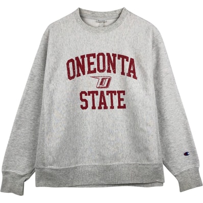 古着 00年代 チャンピオン Champion REVERSE WEAVE リバースウィーブ State University of New York at Oneonta カレッジスウェットシャツ トレーナー メンズM相当 3連プリント/eaa680159