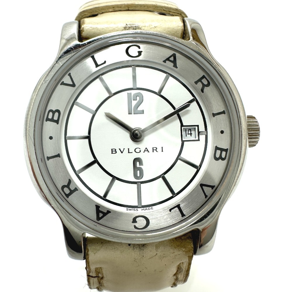 ブルガリ BVLGARI ソロテンポ ST29S クオーツ デイト 腕時計 SS シルバー