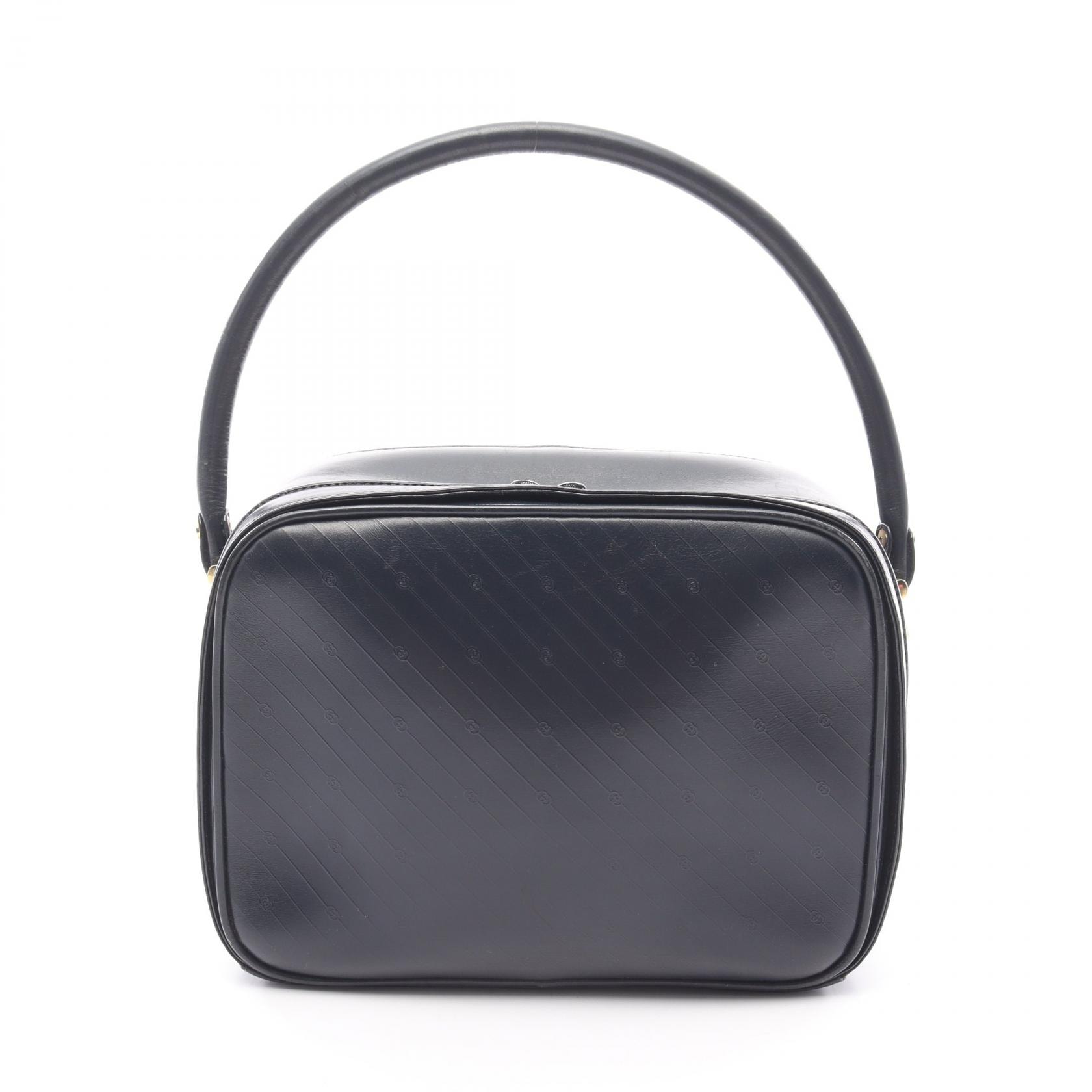 グッチ GUCCI オールドグッチ インターロッキングG ハンドバッグ バッグ レザー レディース ネイビー系 【中古】