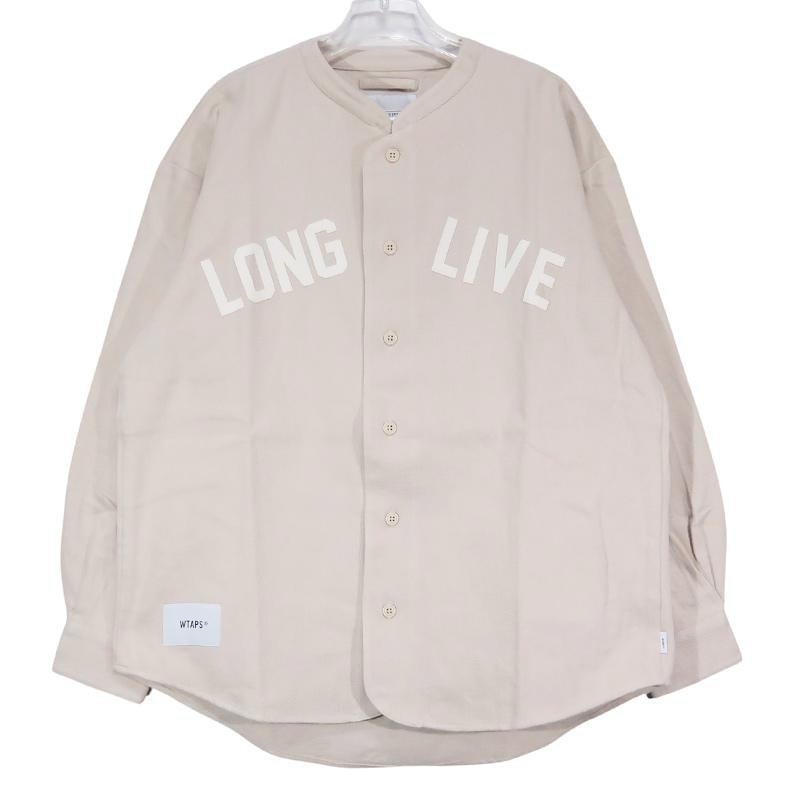 新品 WTAPS ダブルタップス 21AW LEAGUE/LS/COTTON.FLANNEL 212TQDT-SHM04 リーグ ロングスリーブ コットン フランネル シャツ ベージュ 長袖 サイズ02(M)