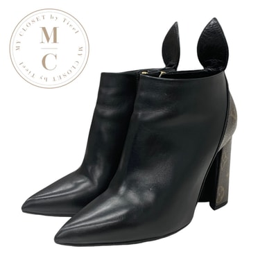 ルイヴィトン LOUIS VUITTON ロデオクイーンライン モノグラム ブーツ ショートブーツ 靴 シューズ レザー ブラック ブラウン アンクルブーツ