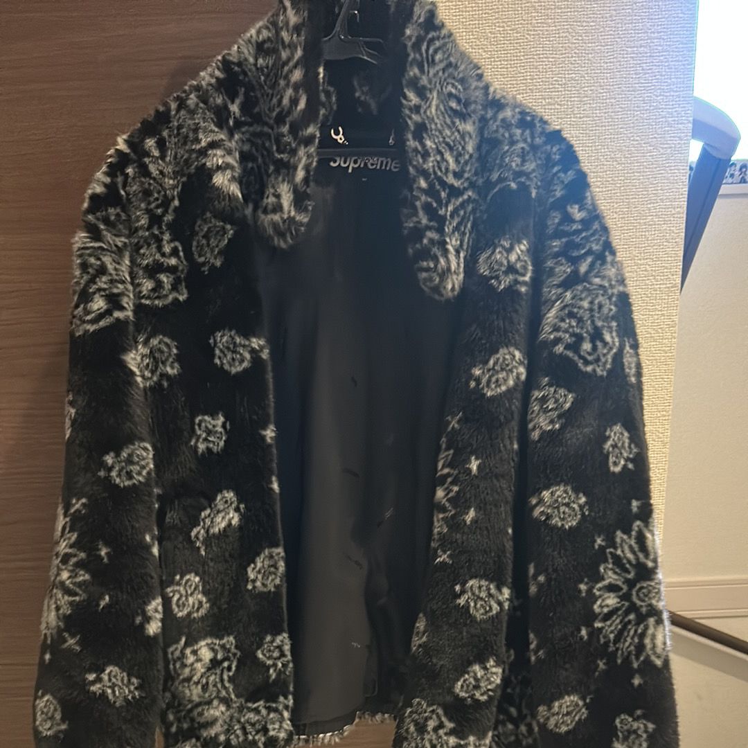 Supreme Bandana Faux Fur Bomber Jacket "Black"