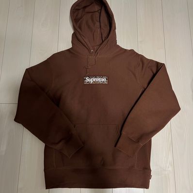 Supreme Bandana Box Logo Hooded Sweatshirt "Brown"
