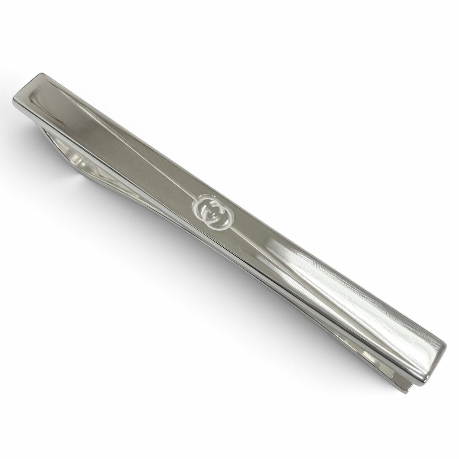 極美品 グッチ タイピン ダイアゴナル シルバー メンズ 774034