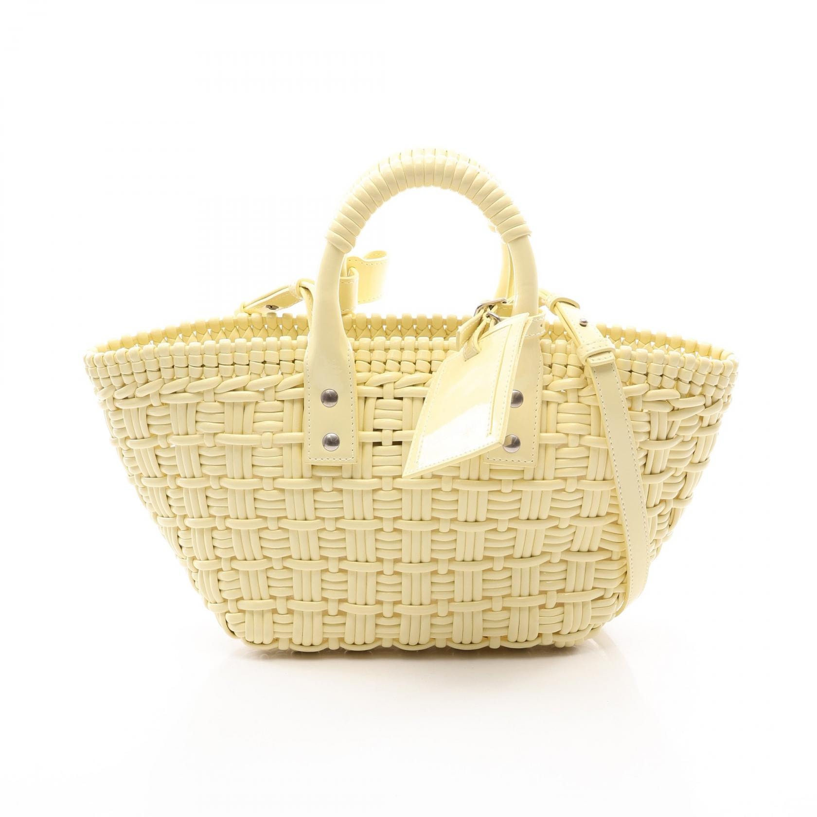 バレンシアガ BALENCIAGA BISTRO XS ビストロ バスケットバッグ 2WAY トートバッグ バッグ エナメル レディース イエロー系 671342 【中古】