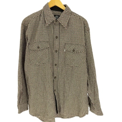 90S 香港製 SILVERTAB シルバータブ グラフチェック フラップポケット L/S ウール シャツ【1140212301713】