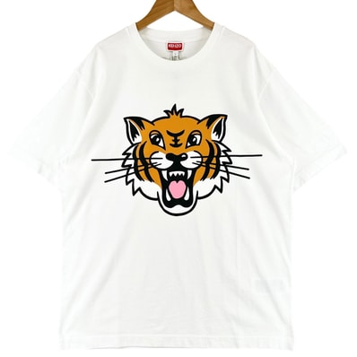 未使用品 KENZO ケンゾー Happy Tiger 春夏 SS 半袖Tシャツ コットン ホワイト メンズ L【古着】【中古】