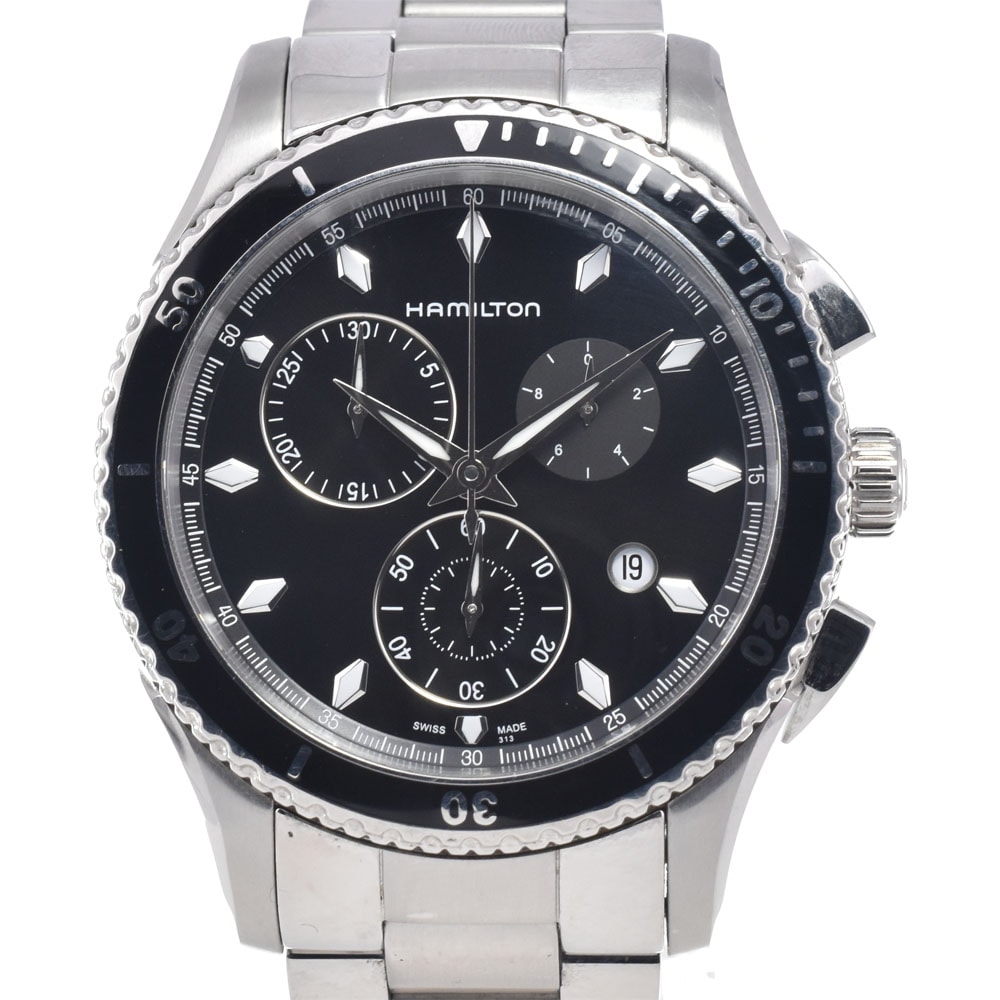 ハミルトン HAMILTON H375120 ジャズマスター シービューコレクション ブラック クォーツ メンズ 良品 腕時計 I#147967