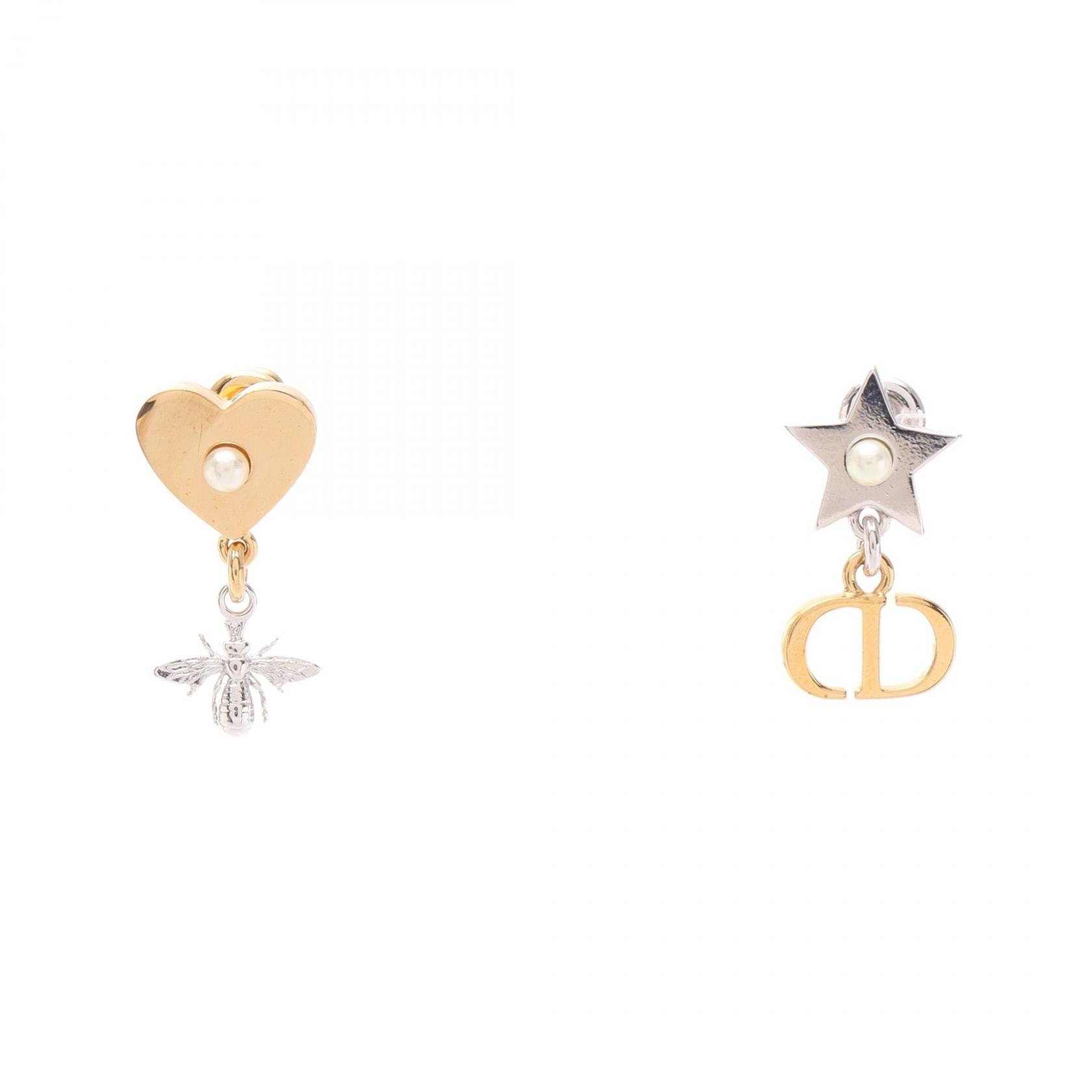 ディオール Dior CDロゴ ピアス ジュエリー GP(ゴールドメッキ) メタル / フェイクパール レディース ゴールド系 / シルバー系 / ホワイト系 【中古】