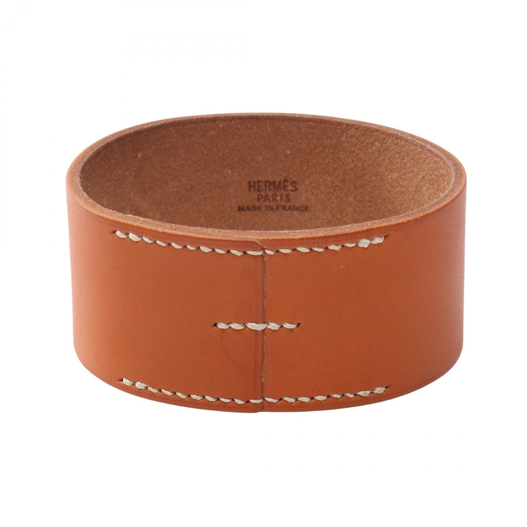 エルメス HERMES プールトゥールGM □C刻印 バングル アクセサリー レザー メンズ レディース ブラウン系 【中古】