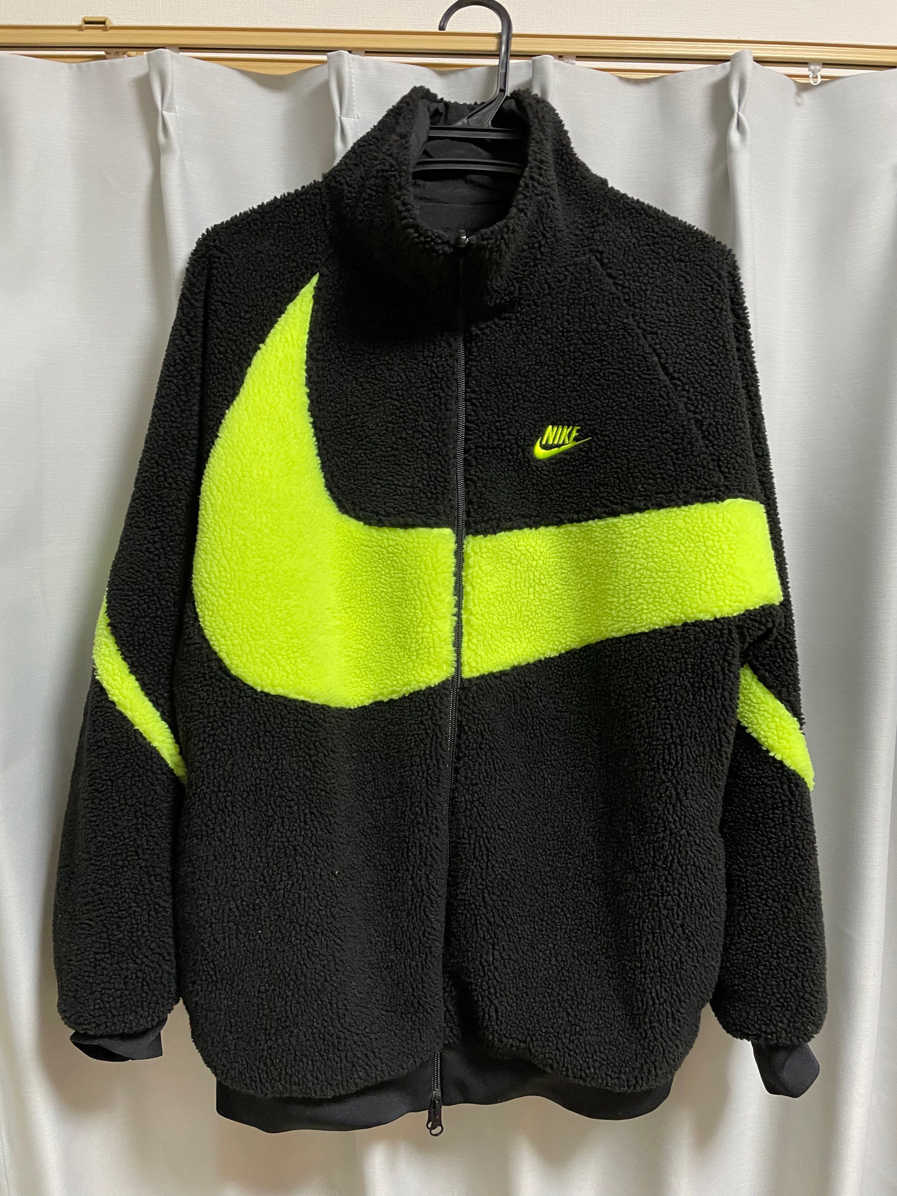 Nike Big Swoosh Reversible Boa Jacket"Black Neon"