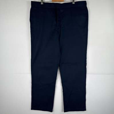 古着 ディッキーズ Dickies ワークパンツ 作業着 大きいサイズ ワンポイント ストレート w44 L32 ネイビー メンズ