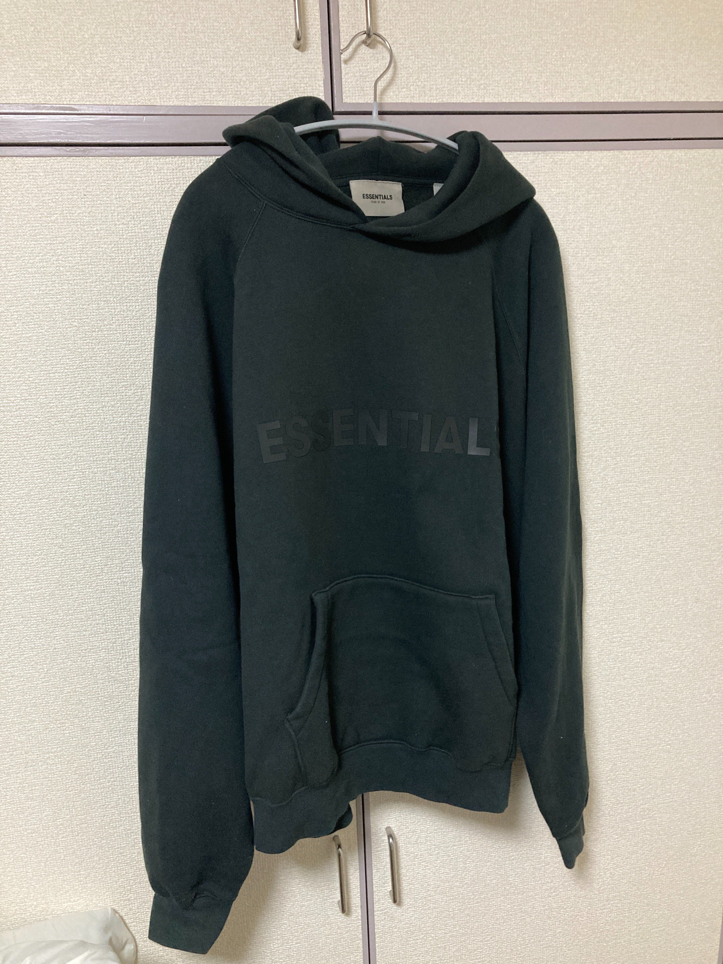 FEAR OF GOD ESSENTIALS 3D Silicon Applique Pullover Hoodie "Black"